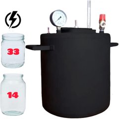 Автоклав електричний гвинтовий Великий-33Е (33 банки 0.5л або 14 банок 1л) самопідтискний стерилізатор для банок
