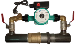 Насос циркуляційний LuKon WRS 25/6-180 для систем опалення, охолодження, водопостачання та для байпаса, Байпас 50 короткий, клапан