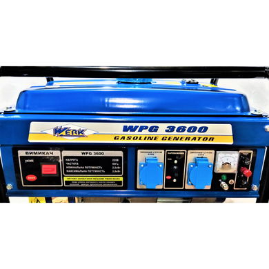 Бензиновий генератор 2.5/2.8кВт Werk WPG3600 4-х тактний ручний запуск мідна обмотка