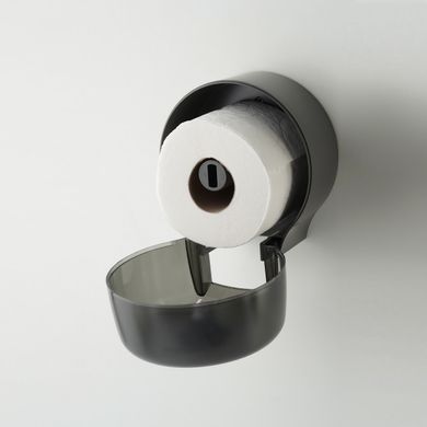 Диспенсер для туалетного паперу Rixo Bello P127TB настінний тримач чорний напівпрозорий пластик Італія