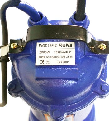 Побутовий дренажний насос фекальний Rona WQD12 з подрібнювачем 2000 Вт, занурювальний насос для відкачування фекалій
