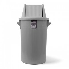 Бак для сміття буфет з поворотною кришкою пластиковий сірий 90 л сміттєвий контейнер BCK 101 відро Туреччина
