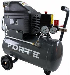 Компресор повітряний поршневий масляний FORTE FL-2T24N, 24 л, 1.5 кВт, 200 л/хв, 8 бар