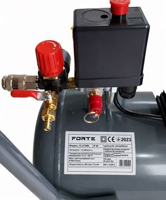 Компресор повітряний поршневий масляний FORTE FL-2T24N, 24 л, 1.5 кВт, 200 л/хв, 8 бар