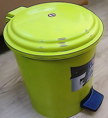 Кошик для сміття з педаллю жовта пластикова кругла 50л PK-50 105 з внутрішнім відром Туреччина